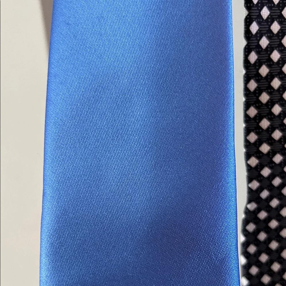 Lord & Taylor Blue and Black Polka Dot Ties